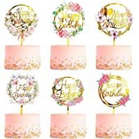 6 Piezas Decoración de Tartas- CBGGQ Happy Birthday Cake Topper- Decoración para Cupcakes para diferentes fiestas de…